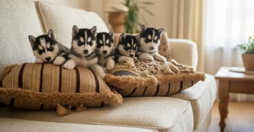 avcarka balası: Xaski, 2 ay, Erkek, Peyvəndli, Ünvandan götürmə — 1