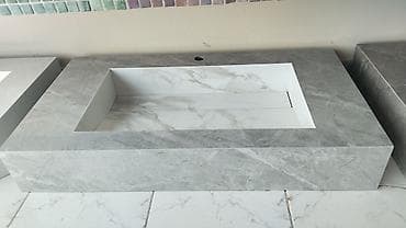 dam: Mermer üslublu quraşdırma üçün tezgahüstü lavabo - Material — 1