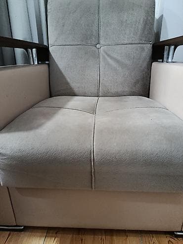 ikinci el mebler: İşlənmiş, Di̇van-kravat, 2 kreslo, Bazalı, Açılan — 7