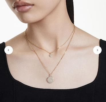 sep ucuz: Swarovski Sublima Katlı Kolye – iki qatlı dizayn - Rəng: Ağ daşlar — 6