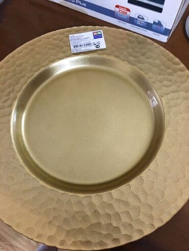 boşqab altlığı: Boşqablar, 1 əd, rəng - Qızılı, Şüşə — 5