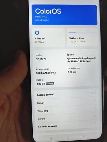 Oppo A5, 128 GB, rəng - Bənövşəyi, Zəmanət, Barmaq izi, İki sim kartlı — 3