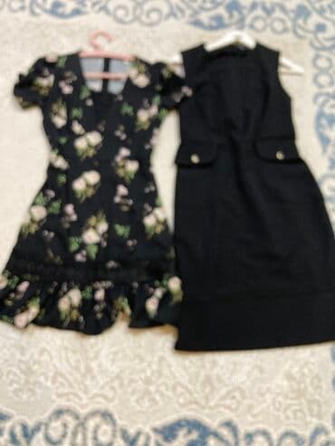 Təlim, kurslar: Qadın paltar dəsti – 2 ədəd - Qara fonlu çiçək naxışlı qısa don — 1