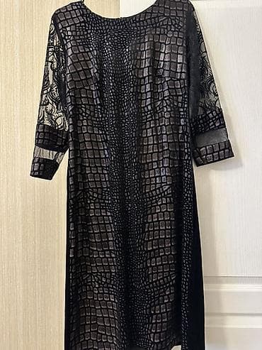 tul donlar: Qadın gecə/libas paltarı - Rəng: qara - Material: məxmər əsas və — 4