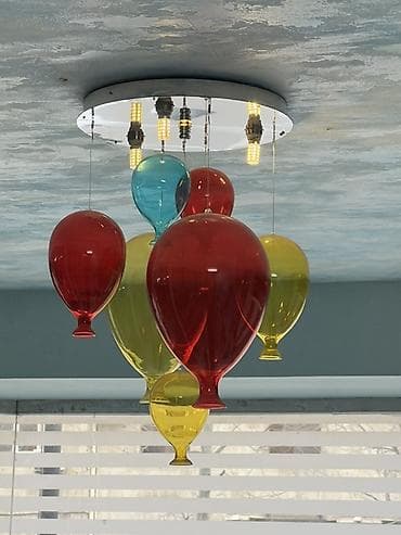 lyusturlar: Çılçıraq, 6 lampa, Şüşə — 1