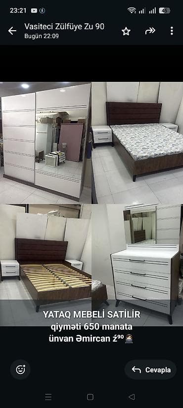 *YATAQ MEBELİ SATİLİR*
*qiyməti 650 manata*
*ünvan Əmircan ź⁹⁰👩🏻💻* lalafo.az -da *YATAQ MEBELİ SATİLİR*
*qiyməti 650 manata*
*ünvan Əmircan ź⁹⁰👩🏻💻*