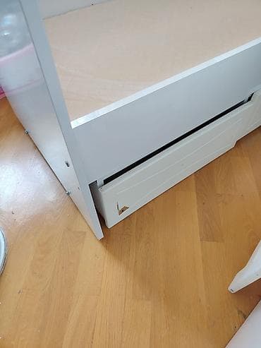 matras alti: Ağ rəngli uşaq beşiyi votsap aktivdi - Material: MDF/laminat — 1