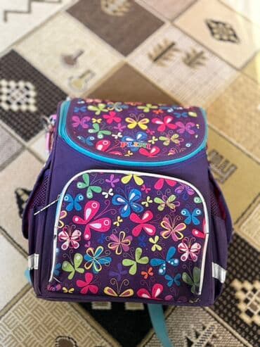 Uşaq məktəb çantası – PLINI brendi - Rəng: bənövşəyi fon, üzərində