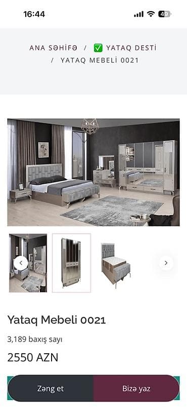 iskaf: İkinəfərlik çarpayı, Dolab — 1