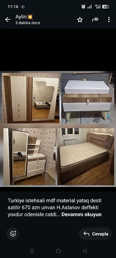 çan: Turkiye istehsali mdf material yataq desti satilir 670 azn unvan — 1