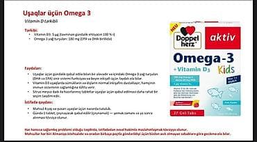 24 Avqust elde olacaq. Doppelherz aktiv Omega-3 + Vitamin D3 Kids –