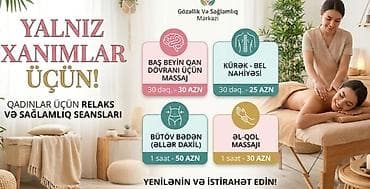 Relaks masaj, Qadınlar üçün, Evə gəlməklə, Klinikada
