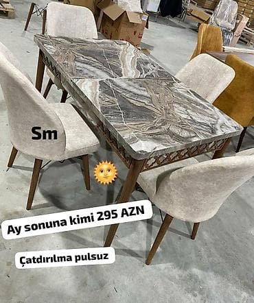 metbex stol stul: Dördbucaq masa, Mətbəx üçün, Qonaq otağı üçün, 4 nəfər, Açılan — 1