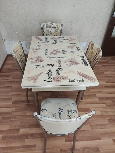 Mətbəx üçün, İşlənmiş, Kvadrat masa, 4 stul lalafo.az -da Mətbəx üçün, İşlənmiş, Kvadrat masa, 4 stul