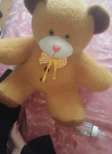 yeni doğulmuşlar üçün adamcıqlar: Böyük ölçülü yumşaq oyuncaq ayı - Rəng: Açıq narıncı/qəhvəyi - Üz — 2