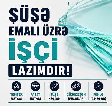 İş: Fəhlə tələb olunur, 1-2 illik təcrübə, 6/1, Aylıq ödəniş — 1