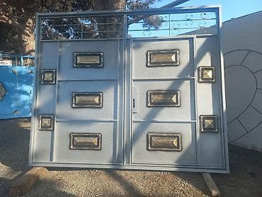 essek sekli: Dəmir Həyət darvazası, Yana açılan, Mexaniki, Qapı ilə, rəng - Mavi — 2