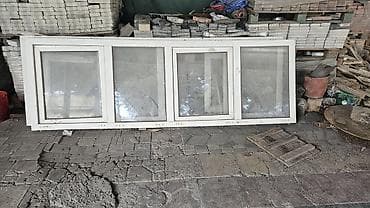 laminat parke: PVC pəncərə bloku - Material: Ağ PVC profil - Konstruksiya: 4 bölməli — 1