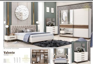 угловая тумба: Двуспальная кровать, 2 тумбы, Турция, Новый — 1