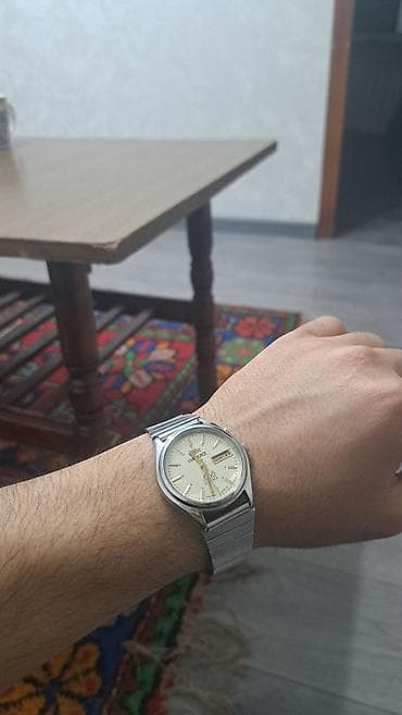 saat seiko: İşlənmiş, Qol saatı, Orient, rəng - Gümüşü — 4