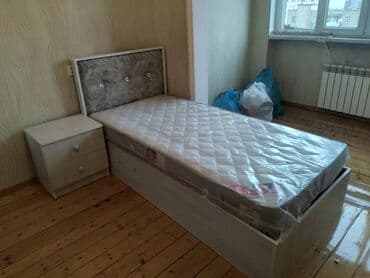 tək carpayi: Yeni, Təknəfərlik çarpayı, Bazalı, Matras ilə, Siyirməsiz, Azərbaycan — 2