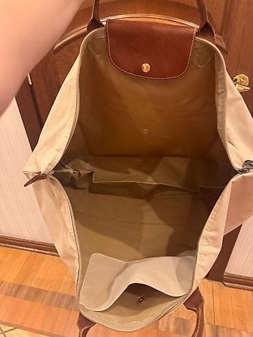 deri çanta: Bej rəngli böyük ölçülü tote/aller-retour tipli çanta - Rəng: açıq — 9