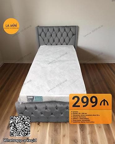 tek kravatlar instagram: Təknəfərlik çarpayı, Bazalı, Matras ilə, Siyirməsiz — 1