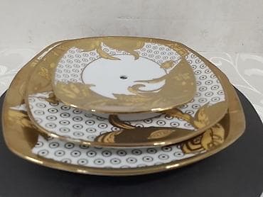 xna tortu: Tort və şiriniyyat qabı, rəng - Qızılı, Farfor, Çexiya — 1