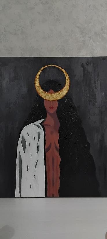 divar lampaları: İntuisiya. Aydınlıq və qaranlıq arasında. 80×90 Kətan üzərində akril — 4