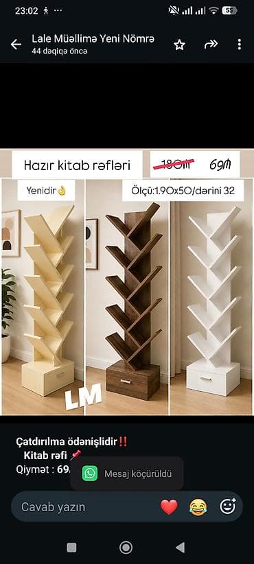 *Çatdırılma ödənişlidir‼️* *Kitab rəfi* 📌 Qiymət : *69₼* lalafo.az -da *Çatdırılma ödənişlidir‼️* *Kitab rəfi* 📌 Qiymət : *69₼*