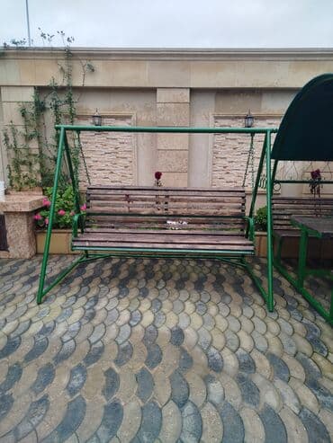 rattan bağ mebelləri: Divan-yelləncək, Zontiksiz, Metal — 1