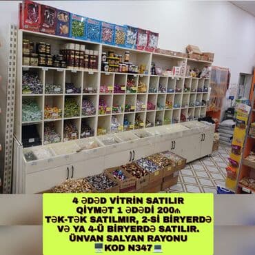 Mağaza arabaları: Mağaza üçün vitrin dəsti - 4 ədəd böyük vitrin modulundan ibarətdir — 1