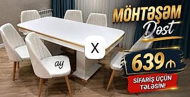 plastik stullar: Möhtəşəm Dəst – yemək otağı üçün masa və 6 stul komplekti. - Dizayn — 1