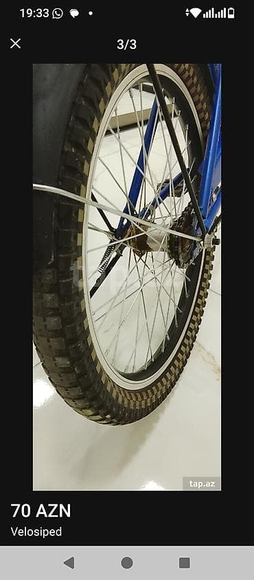 versepet: Uşaq velosipedi – mavi rəng - Təkər ölçüsü: təxminən 20 düym - — 2