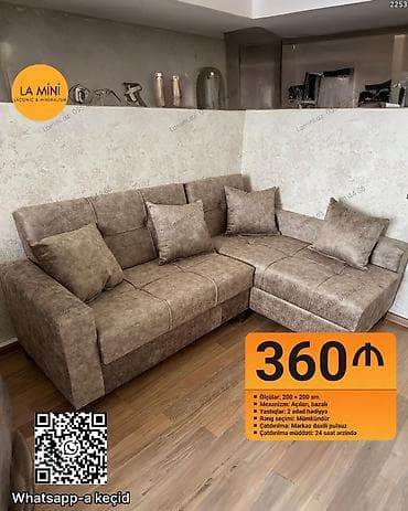 ev saatı: Künc divan, Açılan, Bazalı, Parça, Şəhərdaxili pulsuz çatdırılma — 1