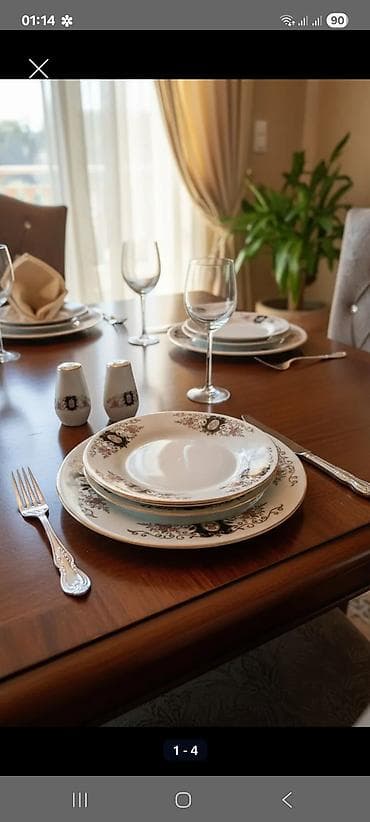 Nahar dəsti, rəng - Ağ, Farfor, 6 nəfərlik