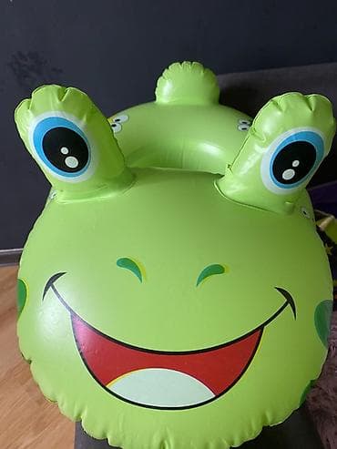 yumşaq: Uşaq üçün şişmə üzmə dairəsi – “qurbağa” dizaynı - Parlaq yaşıl — 3