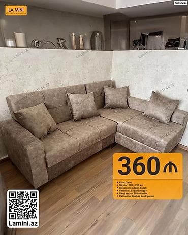 acilan divan: Künc divan – La Mini - Ölçülər: 200 × 200 sm - Mexanizm: açılan — 1
