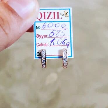 qas sirqalar: Sırğa, Çəhrayı qızıl, 585 Əyar, 106 g — 3