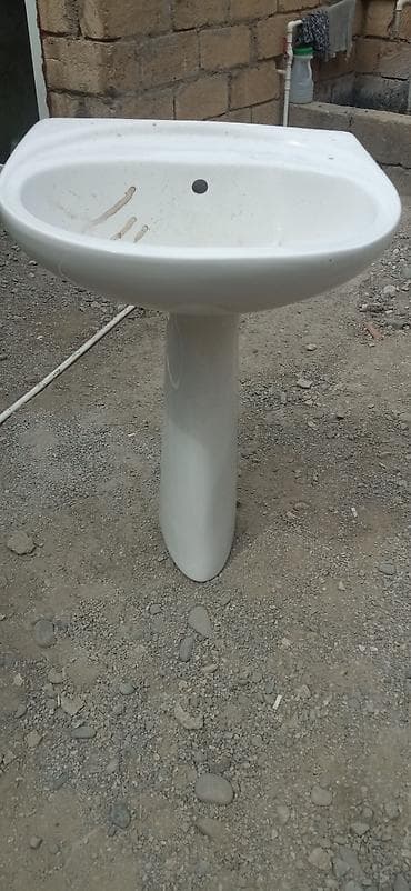 hamam aksesuari: Pedestal lavabo dəsti - Material: ağ sanitar fajans/keramika - — 4