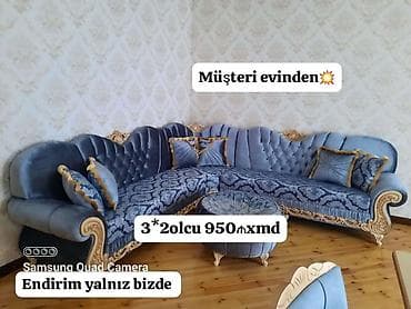 Künc divan dəsti – klassik dizayn - Ölçü: 3×2 m (şəkildə göstərildiyi