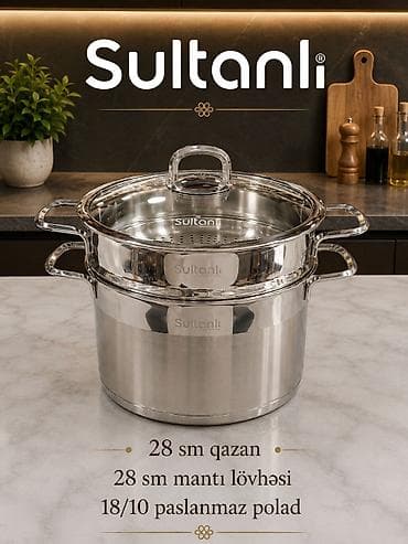 qaz sobalar: Qazan, rəng - Gümüşü, Paslanmayan polad, Türkiyə — 2