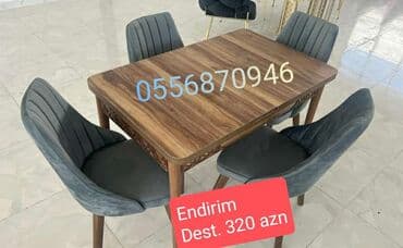 oturacaq dəstləri: Qonaq otağı üçün, Yeni, Açılan, Dördbucaq masa, 6 stul — 3