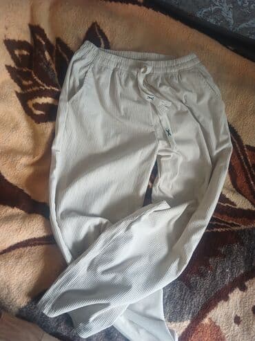 смарт рич кофе для похудения: Elastik bel hissəli, ipli, yan cibləri olan açıq rəngli şalvar — 3