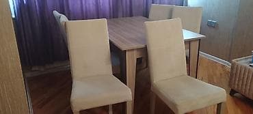 kamp stulu: Mətbəx üçün, Açılmayan, Dördbucaq masa, 6 stul — 2