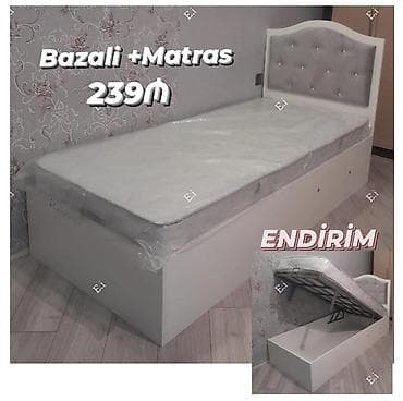 Təknəfərlik çarpayı, Bazalı, Matras ilə, Siyirməsiz