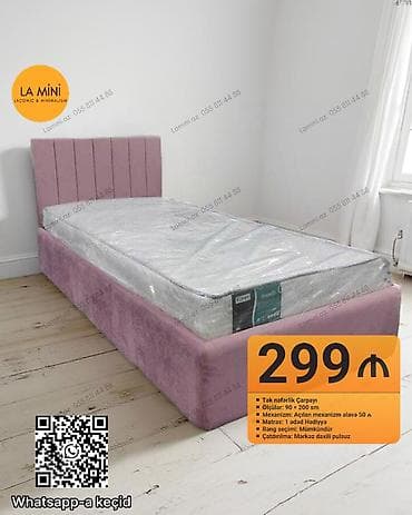 tek kravatlar: Təknəfərlik çarpayı, Bazalı, Matras ilə, Siyirməli — 1