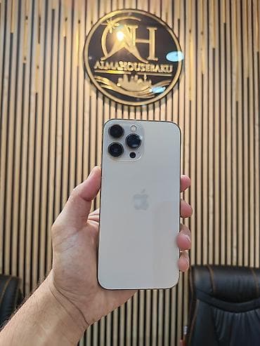 iphone 13 pro max en ucuz: IPhone 13 Pro Max, 256 GB, Qızılı, Zəmanət, Simsiz şarj, Face ID — 1