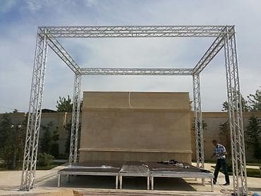 Alüminium Səhnə Truss Sistemi və Səhnə Platforması (İcarə / Kirayə)