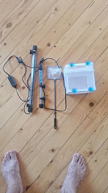 Akvaryum aksesuarları dəsti salam 3 rengli işiq, 150 w istici, baliq — 1